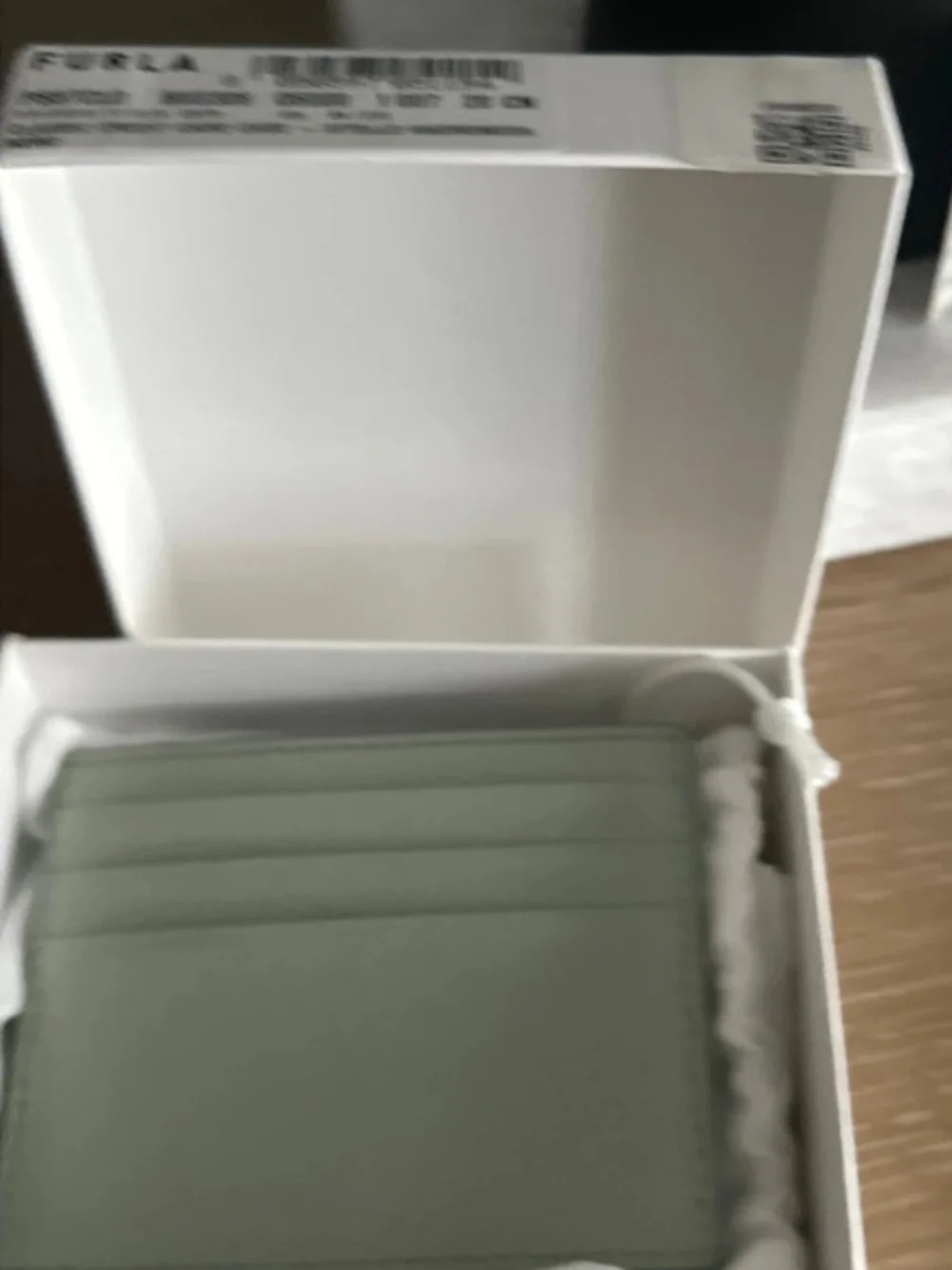 Furla Mint Green Leather Card Holder with Gold Logo